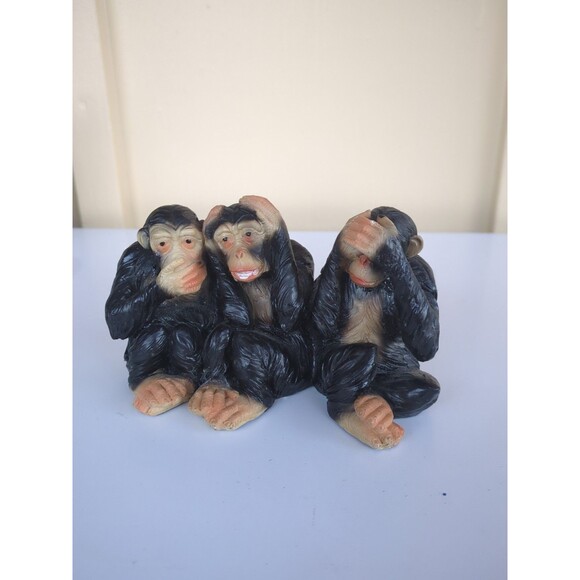 Vintage‎ Resin Made  3 Monkeys - Picture 2 of 12